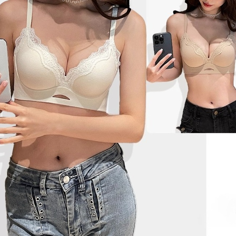 Bralette Wireless Soft - Elegante matte kanten bralette AB cup,