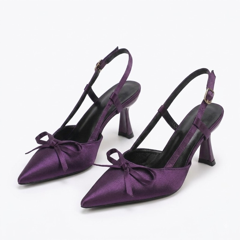 Elegante paarse satijnen pumps - Slip Dress Satin recensie en prijs