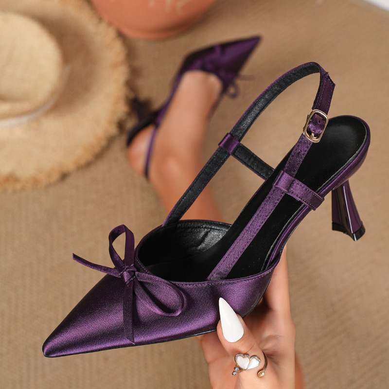 Elegante paarse satijnen pumps - Slip Dress Satin recensie en prijs