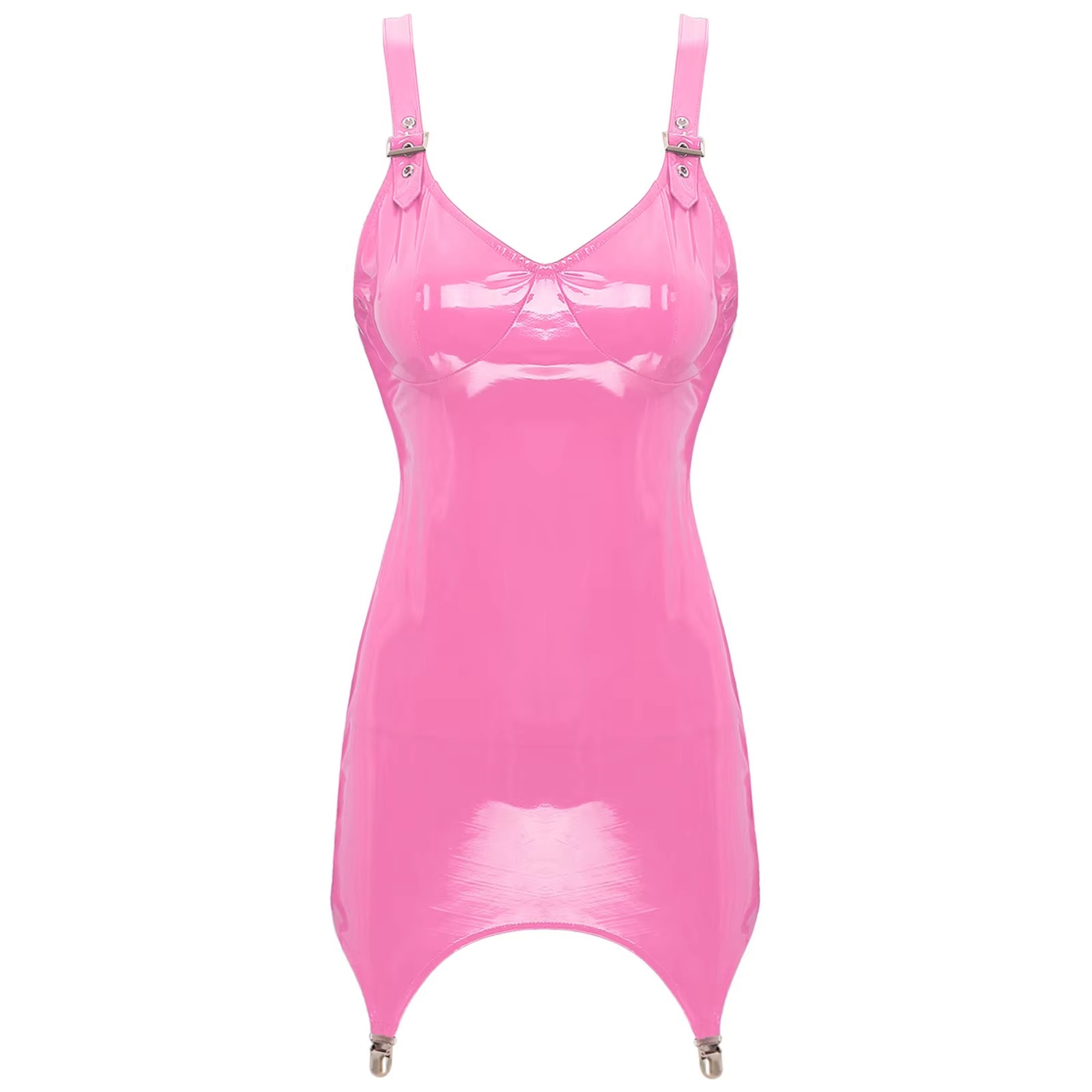 Dames Glanzende Metallic Pvc L - Babydoll Chemise Night recensie en prijs